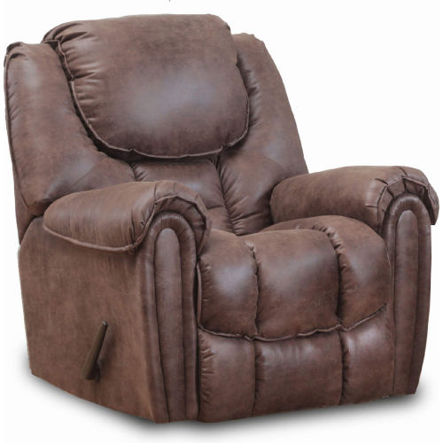 Fallon Manual Rocker Recliner in Mocha Brown Leatherette