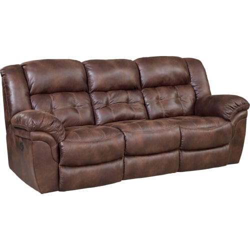 Haven Manual Double Reclining Sofa in Espresso Brown Leatherette