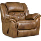 Denver Manual Rocker Recliner in Tufted Saddle Brown Top Grain Leather