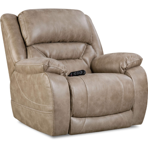 Greer Power Wall Saver Recliner in Mushroom Tan Leatherette