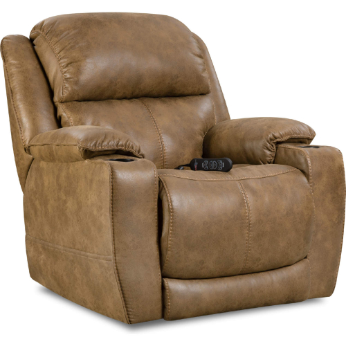 Orion Power Home Theater Recliner in Saddle Brown Leatherette