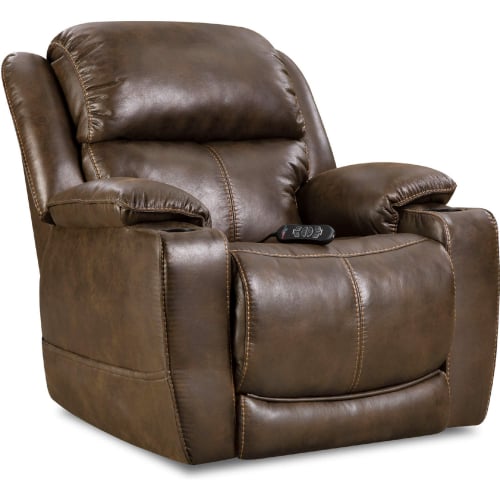 Orion Power Home Theater Recliner in Walnut Brown Leatherette