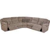 Campbell Power Reclining Sectional Sofa in Platinum Brown Fabric