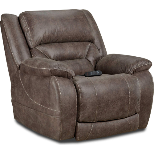 Laurent Power Wall Saver Recliner in Mink Brown Leatherette