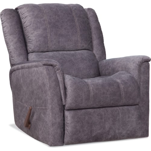 Robin Manual Rocker Recliner in Gunmetal Grey Leatherette