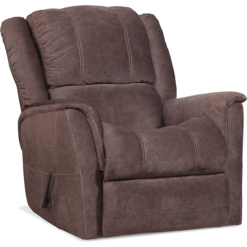 Robin Manual Rocker Recliner in Carob Brown Leatherette