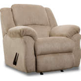 Maple Manual Rocker Recliner in Fawn Tan Fabric