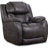 Ezra Power Wall Saver Recliner in Steel Grey Leatherette