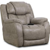 Ezra Power Wall Saver Recliner in Mushroom Tan Leatherette