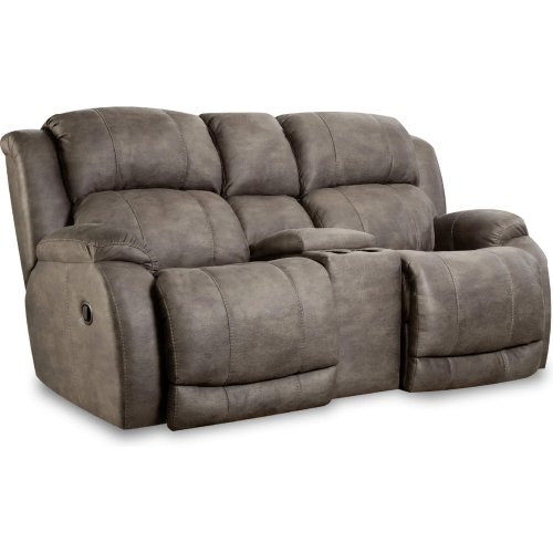 Forrest Manual Reclining Console Loveseat in Grey Leatherette