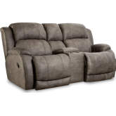 Forrest Manual Reclining Console Loveseat in Grey Leatherette