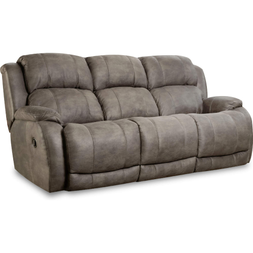 Forrest Manual Double Reclining Sofa in Grey Grey Leatherette