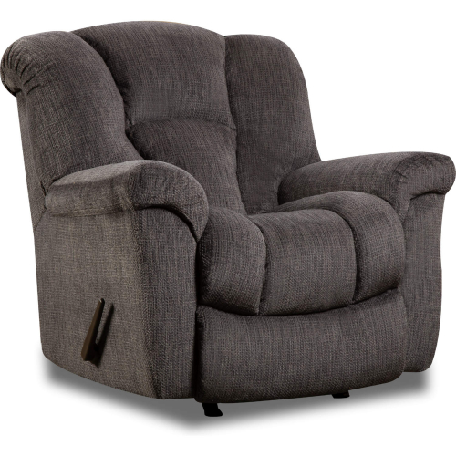 Halston Manual Rocker Recliner in Charcoal Grey Fabric