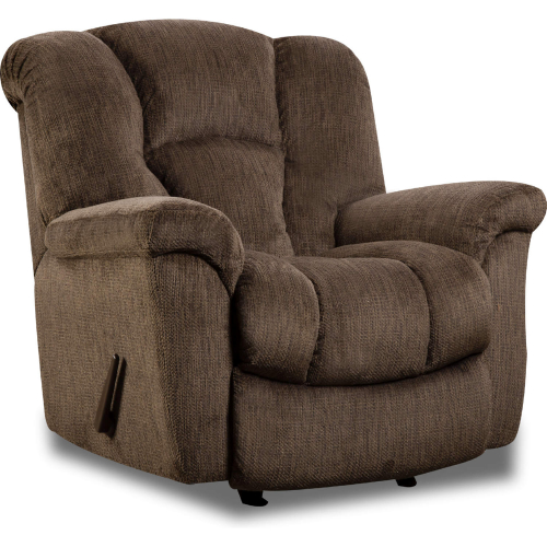 Halston Manual Rocker Recliner in Fudge Brown Fabric