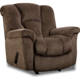 Halston Manual Rocker Recliner in Fudge Brown Fabric