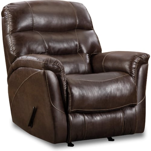 Noel Manual Rocker Recliner in Espresso Brown Leatherette