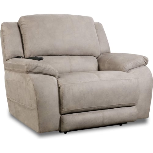 Harley Power Recliner Chair & 1/2 in Nickel Tan Leatherette