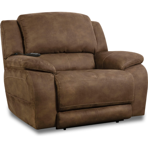 Harley Power Recliner Chair & a Half in Espresso Brown Leatherette