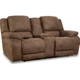 Harley Power Console Loveseat in Espresso Brown Leatherette