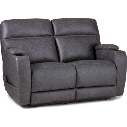 Jett Power Loveseat in Graphite Grey Leatherette