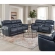 Contender Triple Power Zero Gravity Recline Sofa in Blue Top Grain Leather