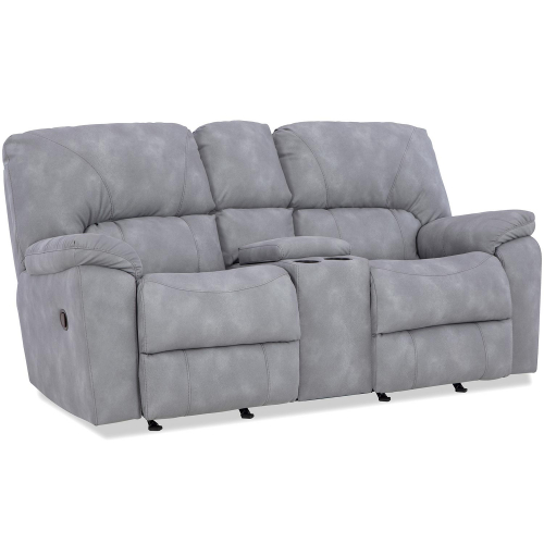 Rhino Power Rocking Console Loveseat in Grey Leatherette