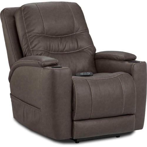 Reese Power Custom Comfort Recliner in Espresso Brown Leatherette