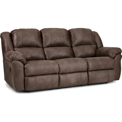 Ranger Manual Double Reclining Sofa in Tumbleweed Brown Leatherette