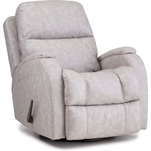 Salem Manual Swivel Glider Recliner in Pebble Off White Leatherette