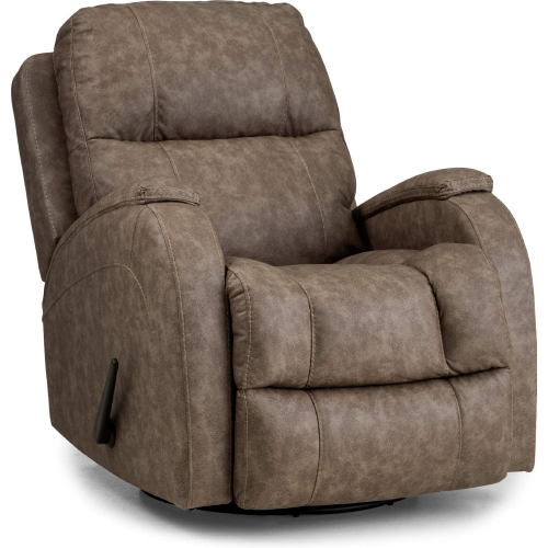 Salem Manual Swivel Glider Recliner in Taupe Tan Leatherette