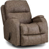 Salem Manual Swivel Glider Recliner in Taupe Tan Leatherette