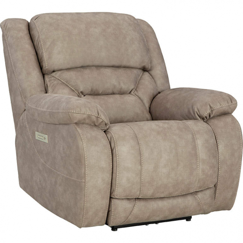 Oakley Zero Gravity Power Wall Saver Recliner in Fog Tan Leatherette