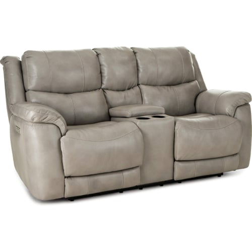 Idris Zero Gravity Power Reclining Loveseat in Mushroom Tan Top Grain Leather