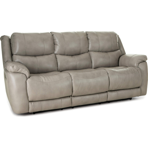 Idris Zero Gravity Power Double Reclining Sofa in Mushroom Tan Top Grain Leather