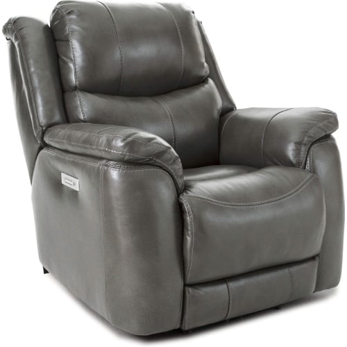 Idris Zero Gravity Power Wall Saver Recliner in Grey Top Grain Leather