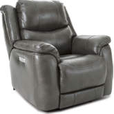 Idris Zero Gravity Power Wall Saver Recliner in Grey Top Grain Leather