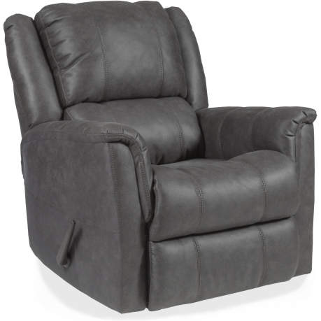 Rhode Manual Swivel Glider Recliner in Steel Gray Leatherette