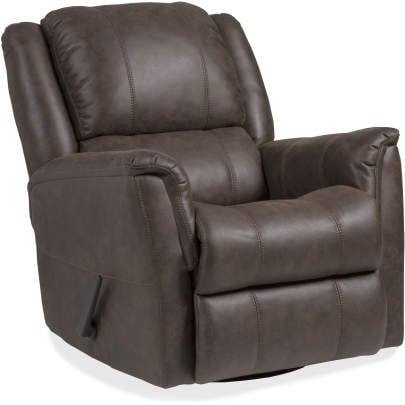 Rhode Manual Swivel Glider Recliner in Walnut Brown Leatherette