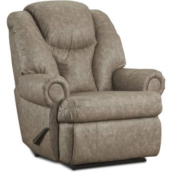 Knox King Size Manual Recliner in Taupe Tan Leatherette