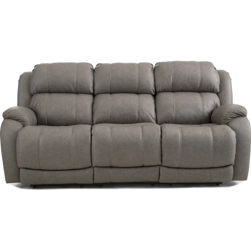 Charleston Triple Power Recline Zero Gravity Sofa in Grey Leatherette