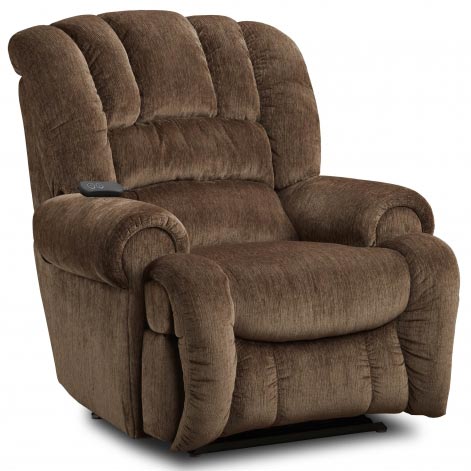 Houston King Comfort Power Recliner in Driftwood Brown Fabric