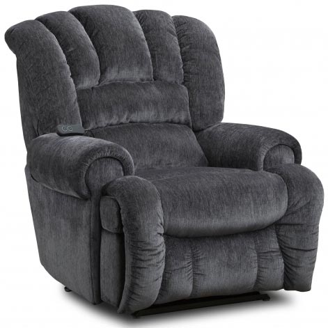 Houston King Comfort Power Recliner in Midnight Blue Fabric