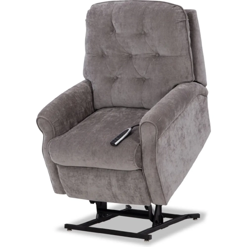 Dori Zero Gravity Power Lift Chair in Tufted Slate Grey Fabric