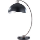 Luna Bella Table Lamp in Antique Nickel, Black, Black Marble & Silver Leaf