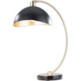 Luna Bella Table Lamp in Weathered Brass, Black, Black Marble & Gold Leaf