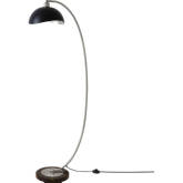 Luna Bella Chairside Arc Floor Lamp in Antique Nickel, Black, Black Marble & Silver Leaf