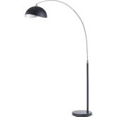 Luna Bella Arc Floor Lamp in Antique Nickel, Black, Black Marble & Silver Leaf