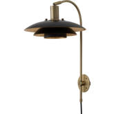 Rancho Mirage Wall Sconce in Black, Weathered Brass & Gold Leaf