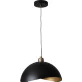 Luna Bella Large Ceiling Pendant Light in Weathered Brass, Black & Gold Leaf