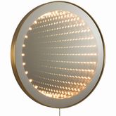 Carnival 36" Round LED Infinity Wall Mirror - Brushed Brass, Touch Dimmer